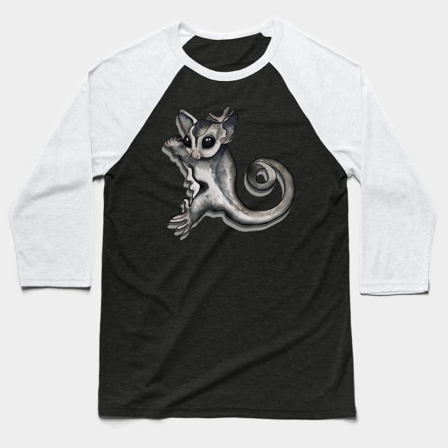 Sugar Glider Cling Baseball T-Shirt by Zodiart